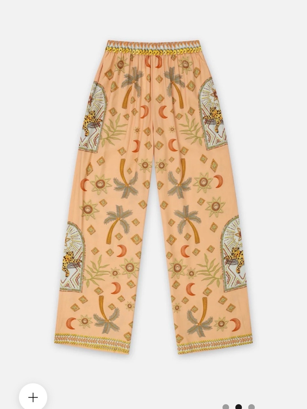 KUWALLA-TEE Lounge Women's Peach Printed Wide-Leg Pants